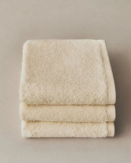 Zara Home - Набор полотенец для рака из хлопка высокого качества (набор из 3 шт.), бежевый, 30х30 см