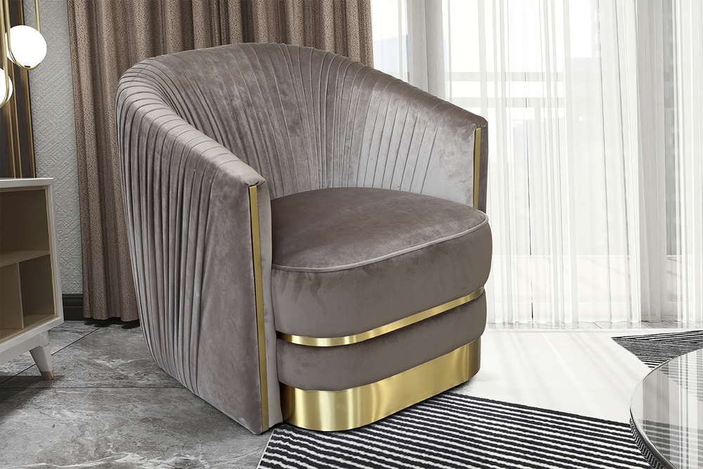 Кресло Garda Decor серо-коричневое 87YY-1890-1 BRN