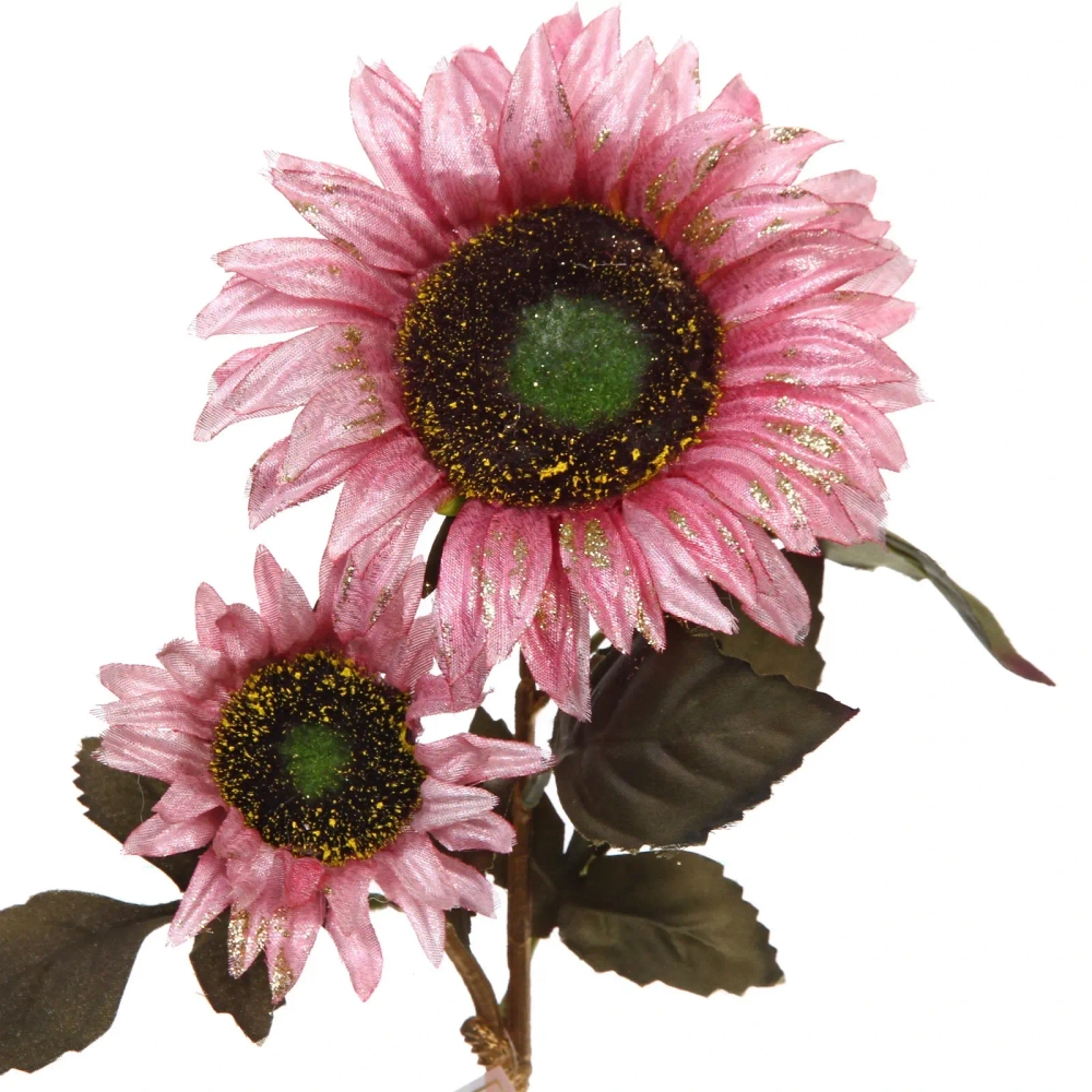 Искусственные цветы «FLOWERS GLAMOUR» 63см Подсолнухи 2 цветка розовые