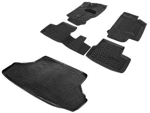 Коврики в салон и багажник автомобиля (комплект) AutoFlex для Lada Granta седан 2011-2018 2018-н.в., полиуретан, без крепежа, 5 частей, K9600201-2