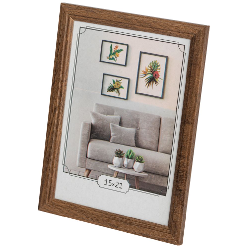 Фоторамка Image Art С22 МДФ универсальная 15х21 цвет мокко вставка прозрачный пластик