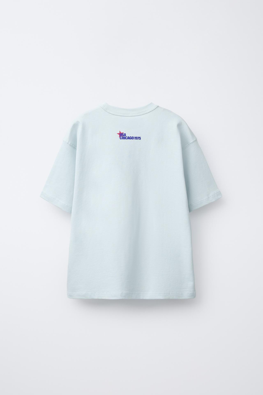 ZARA ФУТБОЛКА С НАДПИСЬЮ, ГОЛУБОЙ