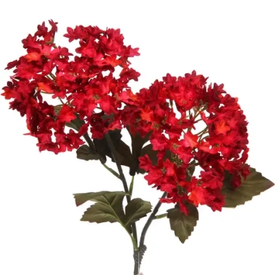 Искусственные цветы «FLOWERS MAGIC» 65см Гортензии 2 цветка красные