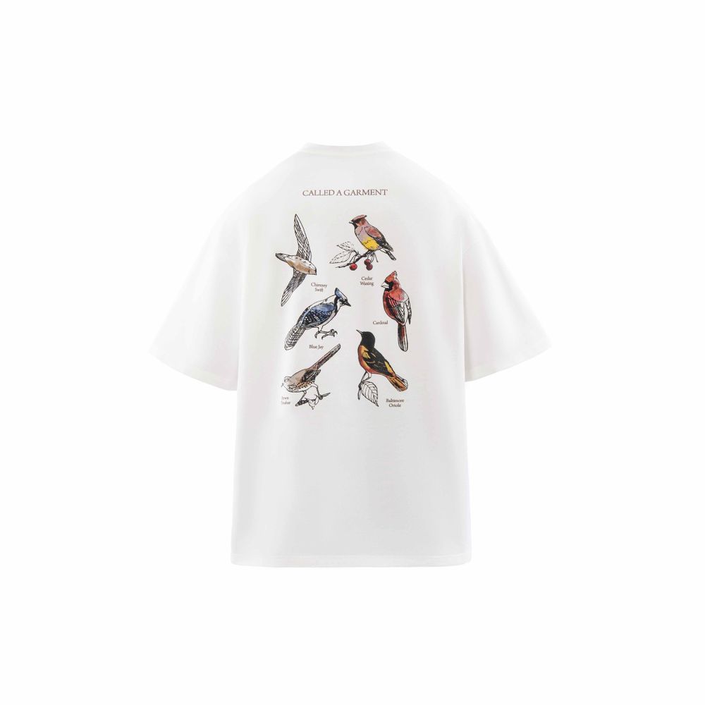 Футболка Called a Garment Birds Молочная