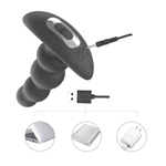 Черная виброёлочка с ротацией и пультом ДУ Luke - 13,3 см. (Цвет: черный)