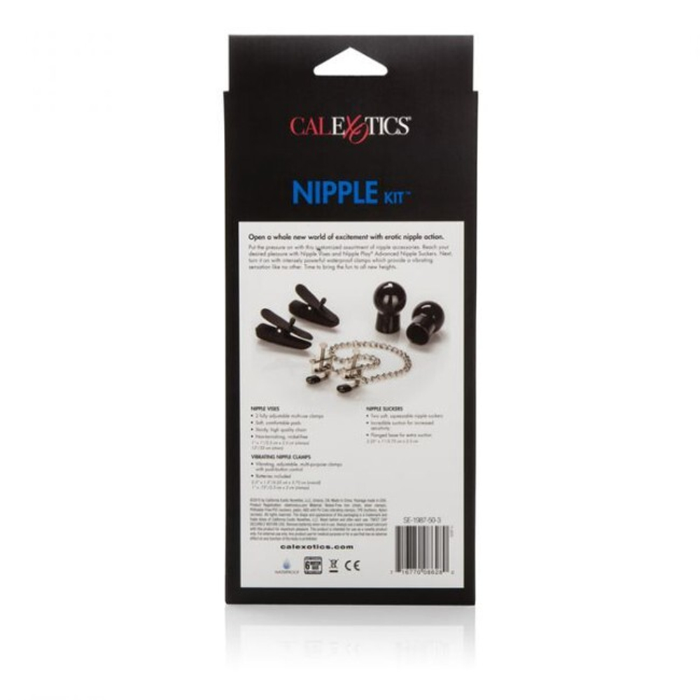 Набор для стимуляции сосков His Nipple Kit (Цвет: черный с серебряным)