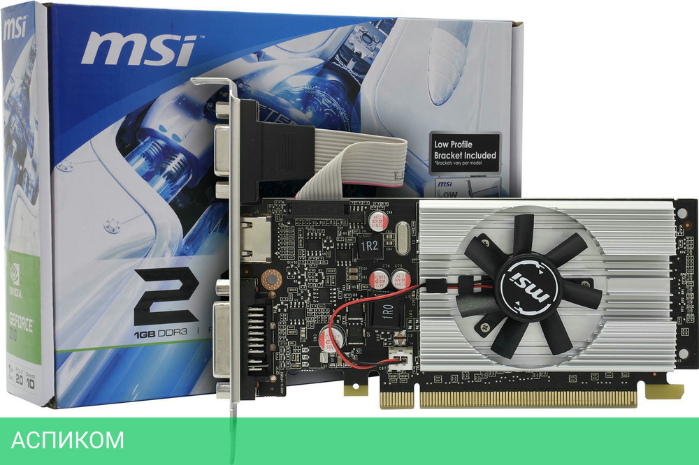 Видеокарта MSI PCIE16 GT210 1GB GDDR3 N210-1GD3/LP MSI