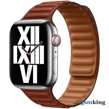 Apple Watch Leather Link 45mm Umber - M/L (165–205mm)