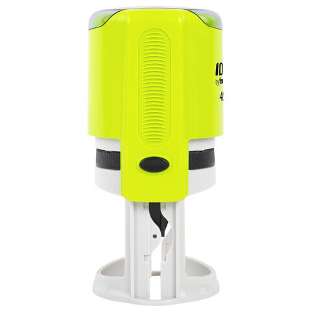 Оснастка для печатей оттиск D=42 мм, синий, TRODAT IDEAL 46042, корпус ЖЕЛТЫЙ, крышка, подушка, 198960