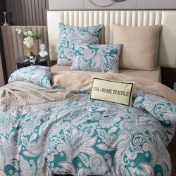 Комплект постельного белья на резинке Делюкс Сатин 100% хлопок «Восточная симфония»