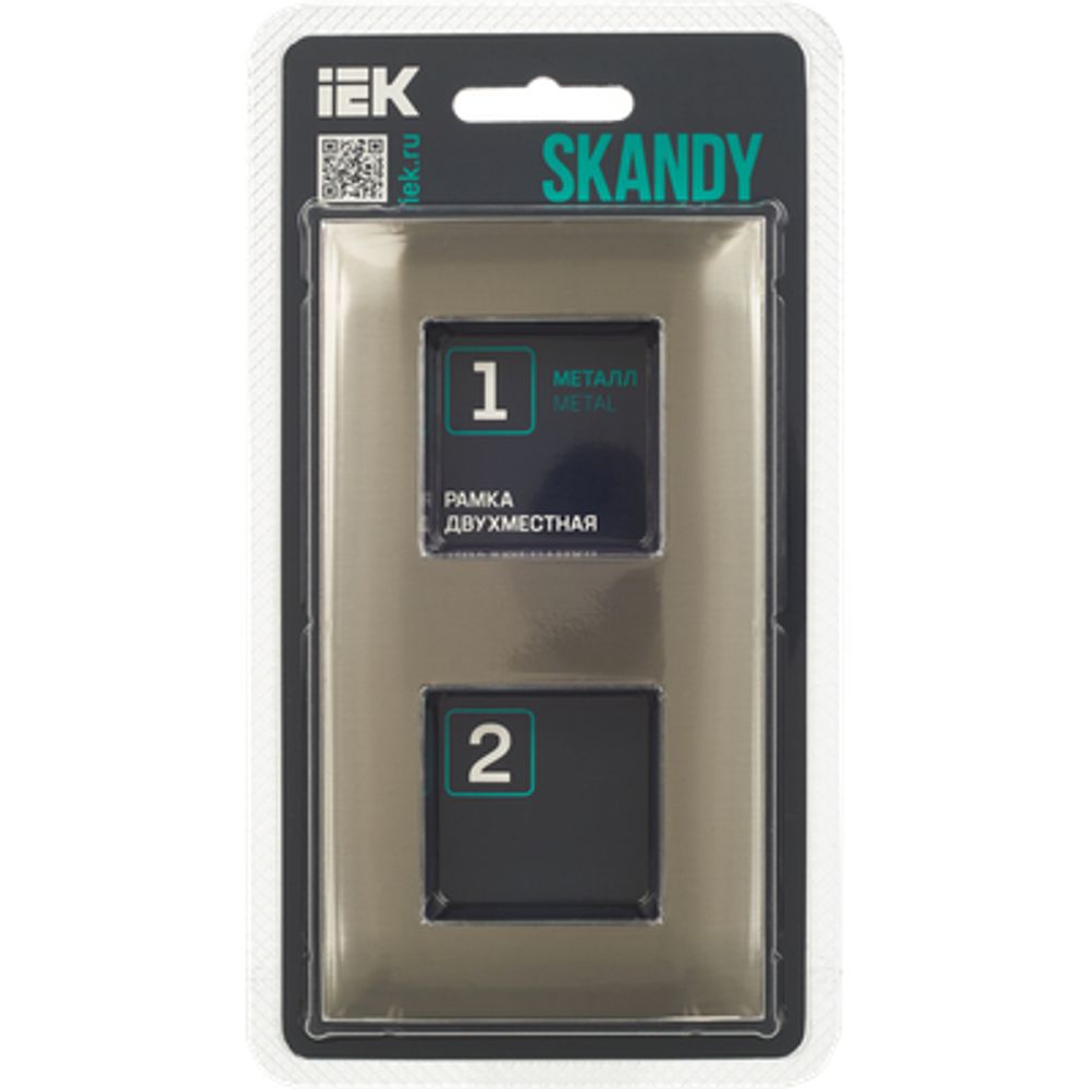 SKANDY Рамка 2-местная SK-F32N металл никель IEK