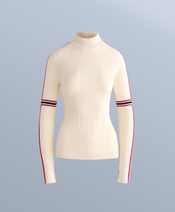 Oysho Термофутболка Base Layer вязаная с контрастными деталями, экрю