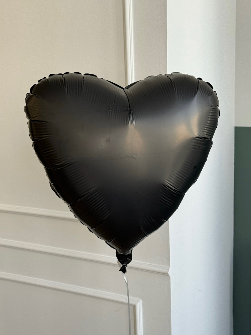 Шар-сердце чёрный фольгированный