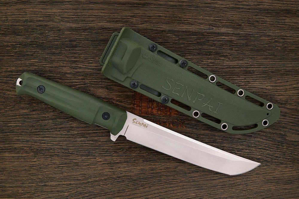 Нож тактический Kizlyar Supreme Senpai, клинок 171мм, сталь AUS-8, рукоять кратон оливковый