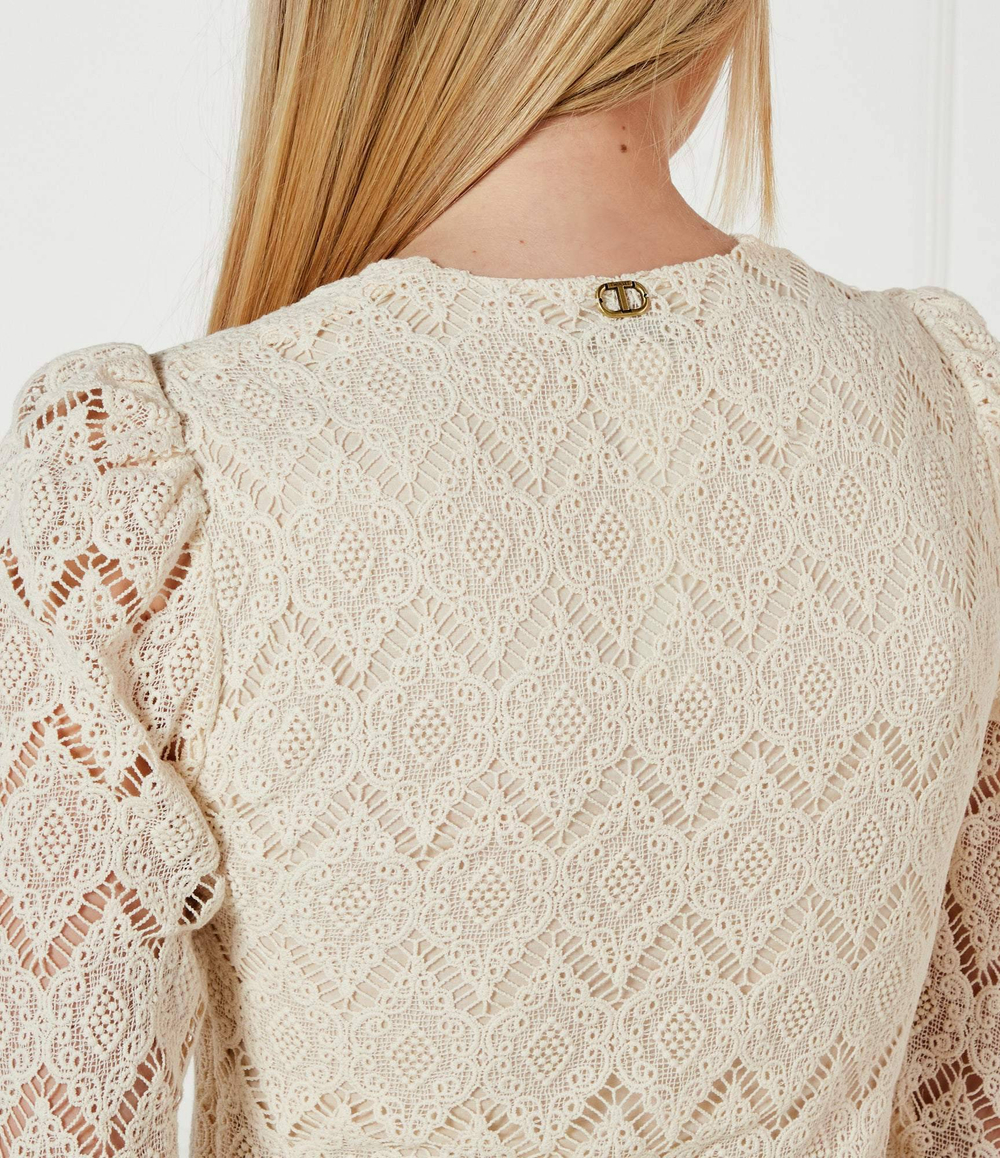 Кружевное платье с ремешком TWINSET - бежевый(251TP2402)