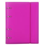 Тетрадь на кольцах А5 (175х220 мм), 120 л., пластиковая обложка, клетка, с фиксирующей резинкой, BRAUBERG, розовая, 403572