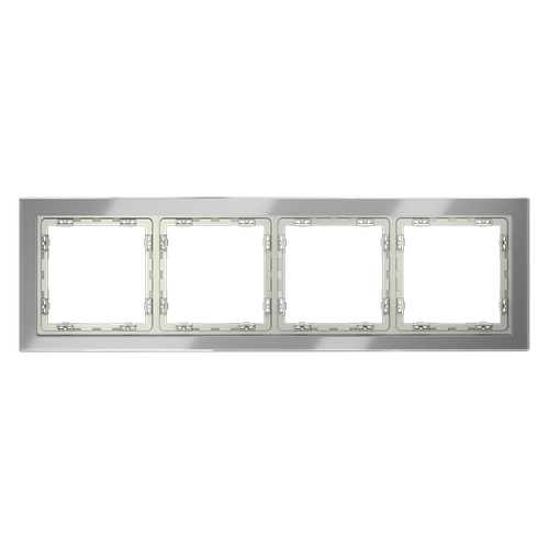 Рамка стеклянная VOLTUM S70 на 4 поста, (сталь, стекло)