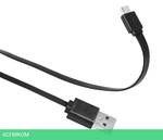 Кабель SunWind USB (m)-micro USB (m) плоский 1м черный