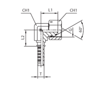 Фитинг DN 12 BSP (Г) 1/2 (90) compact (o-ring)