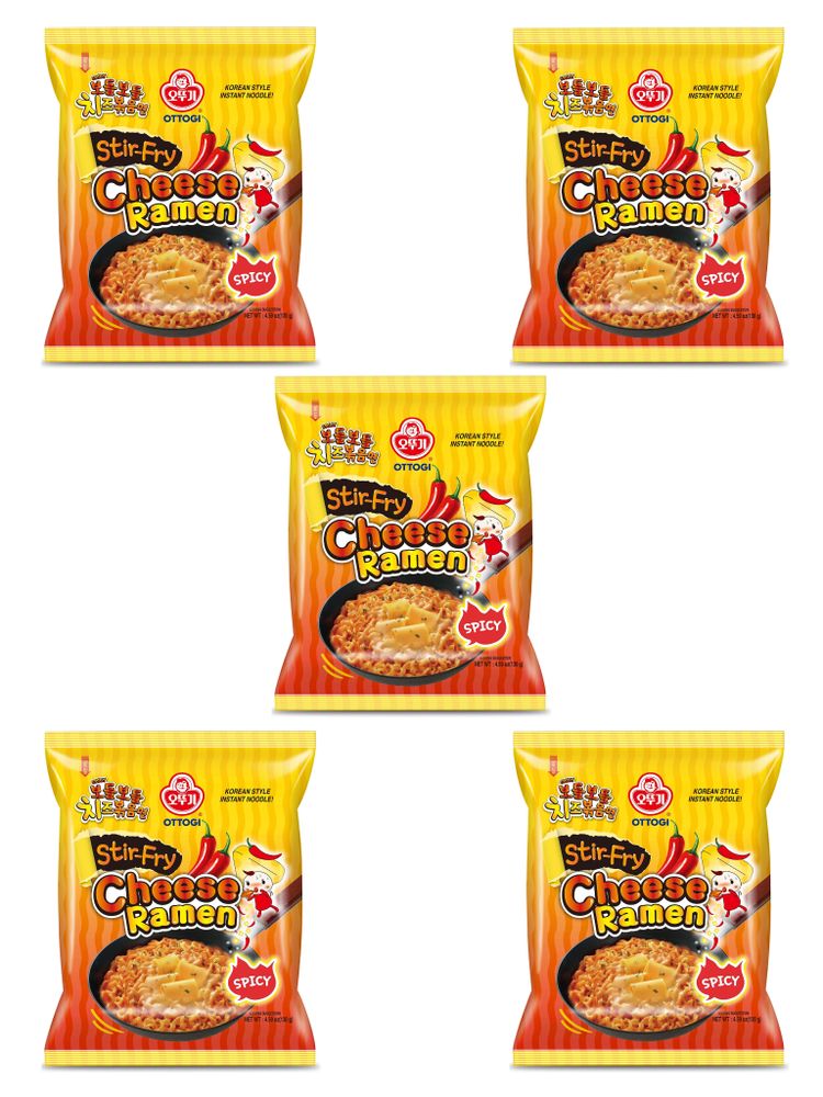 Лапша Ottogi Stir Fry Cheese Ramen Spicy 130 г x 5 шт