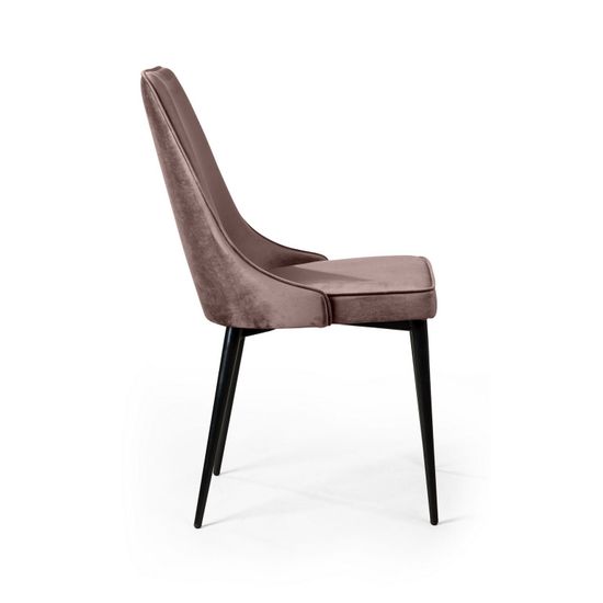 Стул Oliver, бархат пепельно-бежевый 25/ чёрный конус