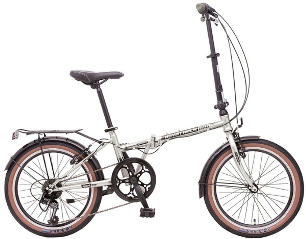 Велосипед NOVATRACK 20" складной, AURORA, серебристый