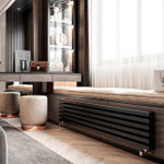 Радиатор WARMMET водяной настенный горизонтальный Luxe 60H (W) ЧЕРНЫЙ RAL 9005