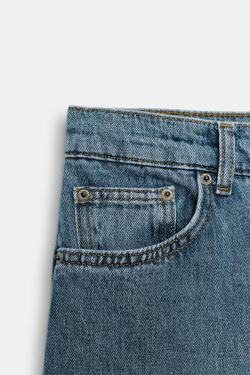 ZARA ШИРОКИЕ ДЖИНСОВЫЕ ШОРТЫ — ZW COLLECTION, СИНИЙ