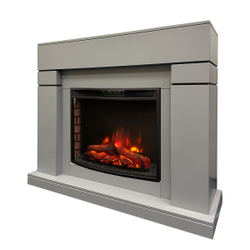 Электрокамин RealFlame Lindelse 25,5/26 GR серый c очагом Evrika 25,5 LED
