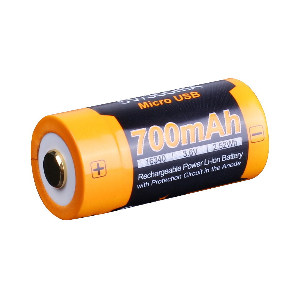 Аккумулятор 16340 Fenix 700 UP mAh Li-ion разъемом для USB, ARB-L16-700UP