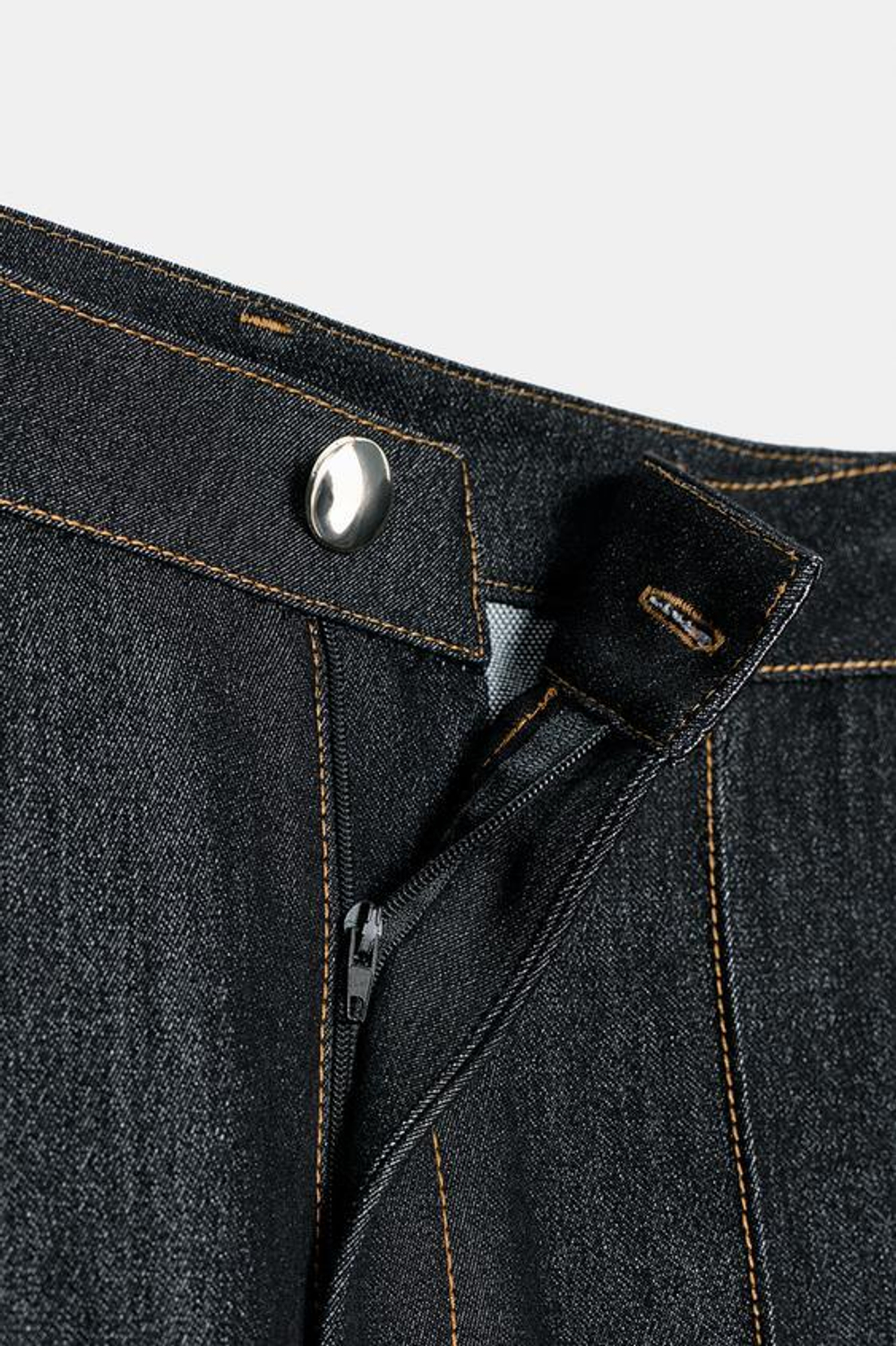 ZARA БРЮКИ С ДЕКОРАТИВНОЙ ОТДЕЛКОЙ И КОНТРАСТНОЙ СТРОЧКОЙ, ЧЕРНЫЙ