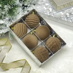 Набор шаров VELOUR «Стильная зима» 8 см (набор 6 шт), Кофейный