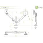 ErgoFount DCS-301DG Шарнирное настольное крепление для 2 мониторов диагональю до 27'' с газово-пружинным амортизатором и струбциной к столу типа "G". Цвет - серебристый