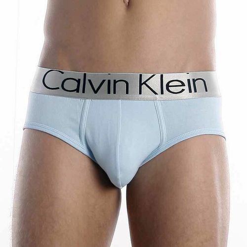 Мужские трусы брифы голубые Calvin Klein Mens Steel Grey