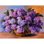 Картина стразами (алмазная мозаика) 30х40 см, ОСТРОВ СОКРОВИЩ "Пушистая сирень", без подрамника, 662402