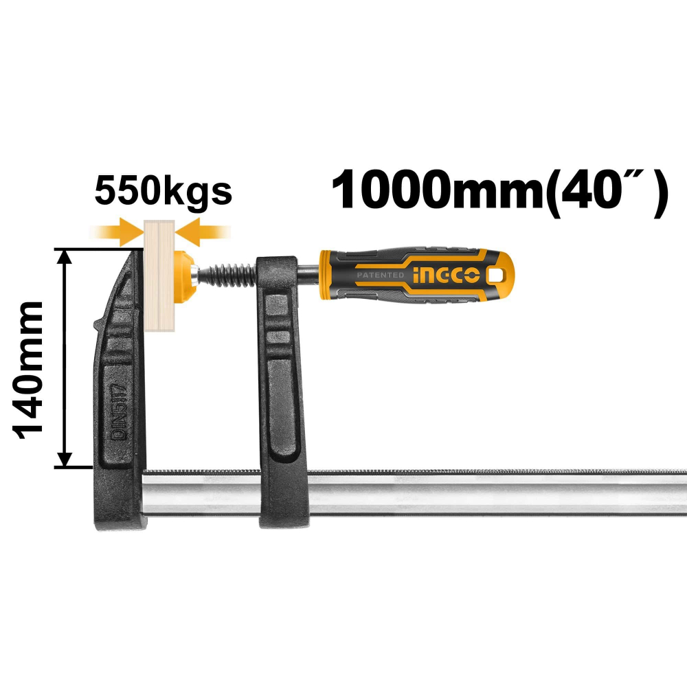 Струбцина F-образная 140Х1000 мм INGCO HFC021404 INDUSTRIAL