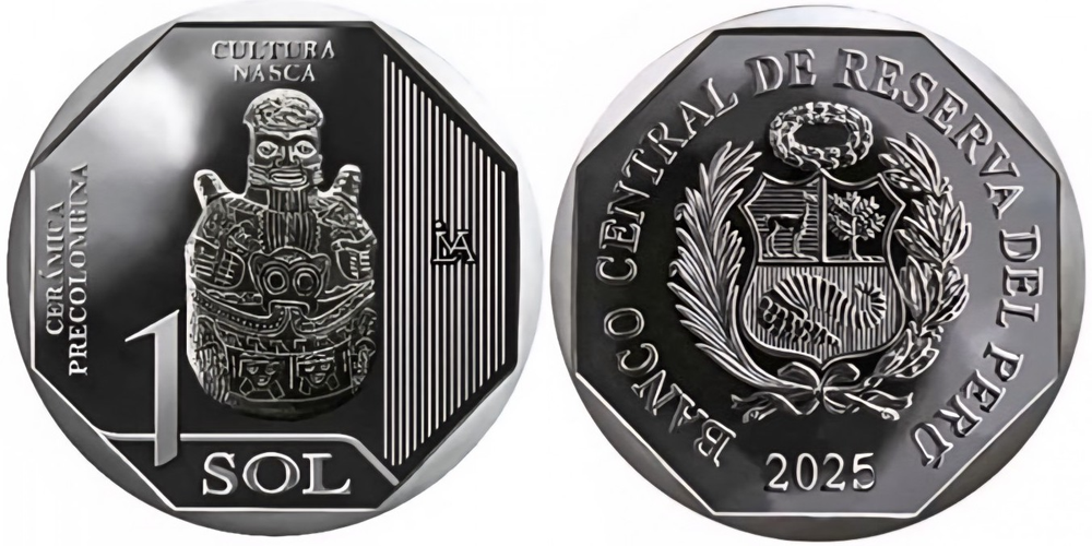 Перу 1 соль, 2025 Доколумбова керамика - культура Наска