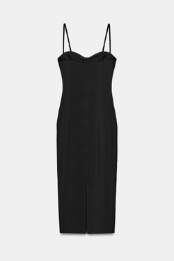 ZARA ПЛАТЬЕ С ВЫРЕЗОМ СЕРДЕЧКОМ, ЧЕРНЫЙ