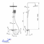 Душевая стойка Ceruttispa АРРИГО (ARRIGO) цвет графит, с LED подсветкой