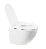 Унитаз подвесной WeltWasser AMBERG 497 ST+MERZBACH 043 XL GL-WT+AMBERG RD-CR белый/кнопка хром, безободковый, с крышкой микролифт, с инсталляцией, слив торнадо