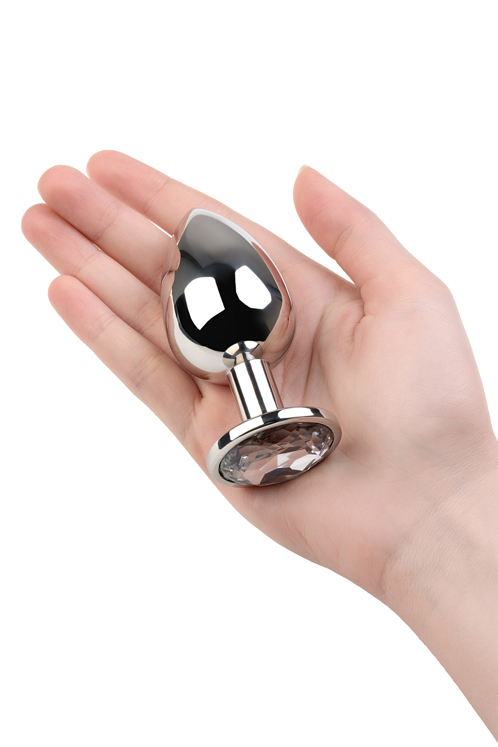 Анальная втулка с кристаллом Large прозрачный 9 см