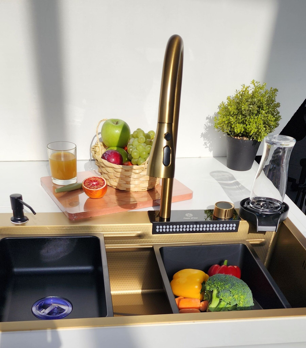 Многофункциональная кухонная мойка из нержавеющей стали BZ9954JS цвета Золотой