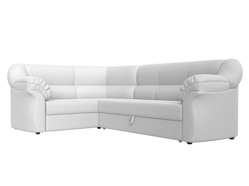 Диван угловой Карнелла левый угол, Белый, Экокожа, 29431L