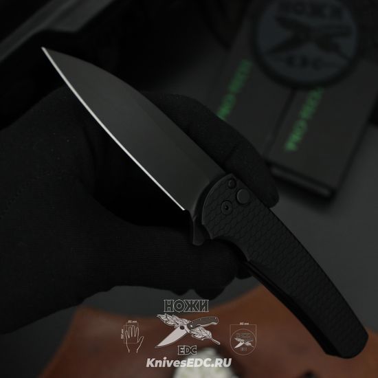 Складной нож PT5336 Malibu - черн. алюм. рук-ть, черн. клинок