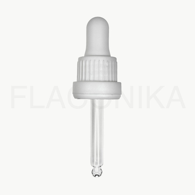 Комплект: Пипетка для флакона 10 мл (18) Белая рифленая с усиленным контролем вскрытия