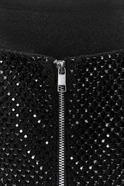 ZARA СЕТЧАТЫЙ ТОП С БУСИНАМИ, ЧЕРНЫЙ