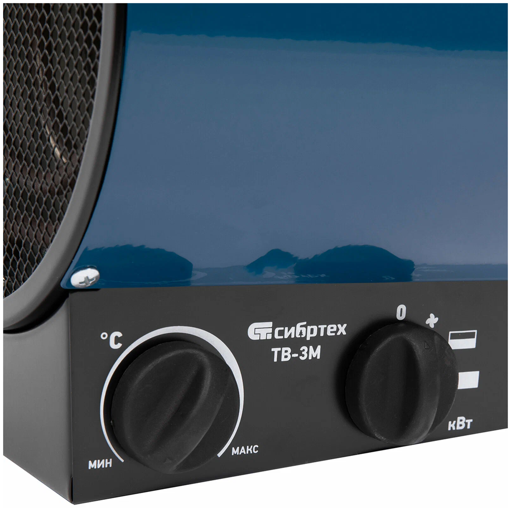 Тепловая пушка ТВ-3М (тепловентилятор), 230 В, 3 режима: вентилятор/1500 Вт /3000 Вт СибрТех [96437]