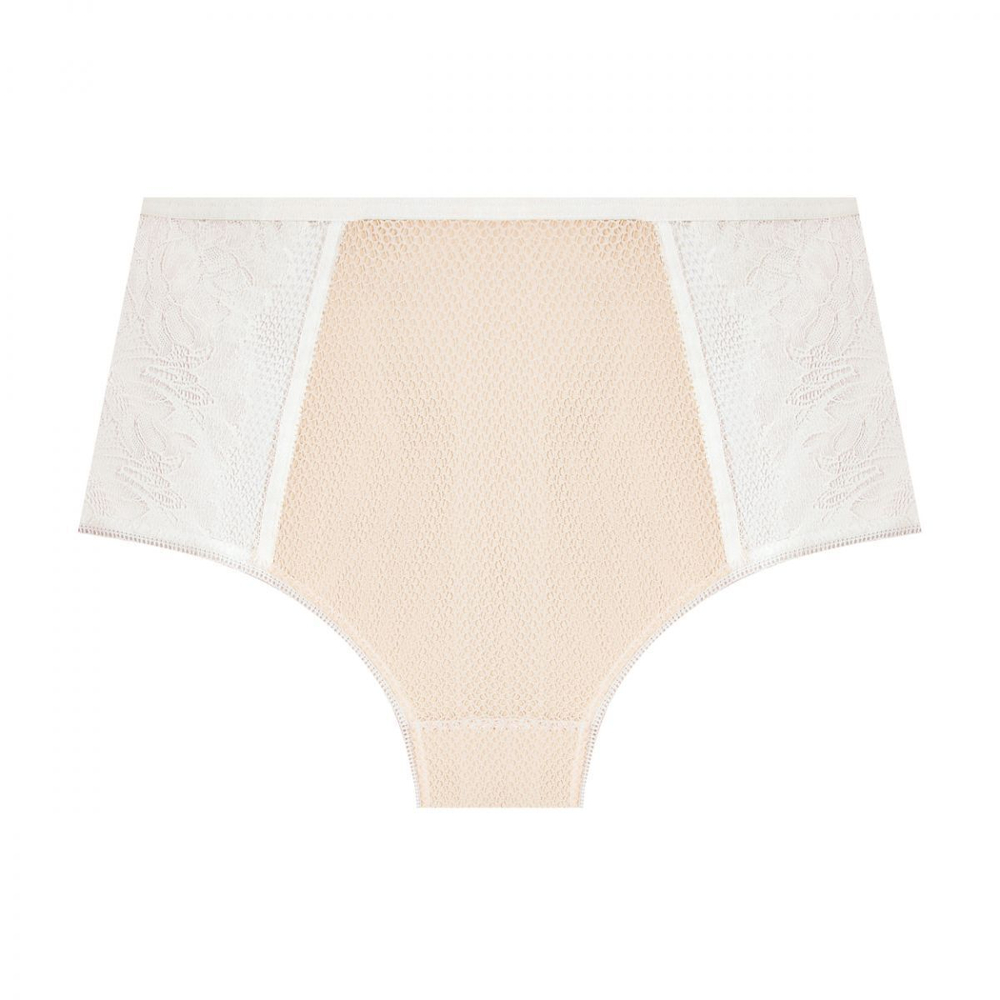 Трусики-слипы с широкими кружевными вставками (Размер: XL) (Цвет: кремовый)