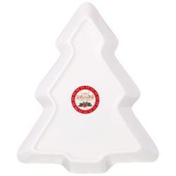 БЛЮДО LEFARD "С НОВЫМ ГОДОМ!" В ФОРМЕ ЕЛКИ 25Х21Х4 СМ КРАСНОЕ (КОР=8ШТ.)