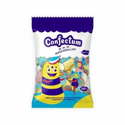 Маршмеллоу "Confectum Rainbow" с ароматом тутти-фрутти, 100гр х 24шт
